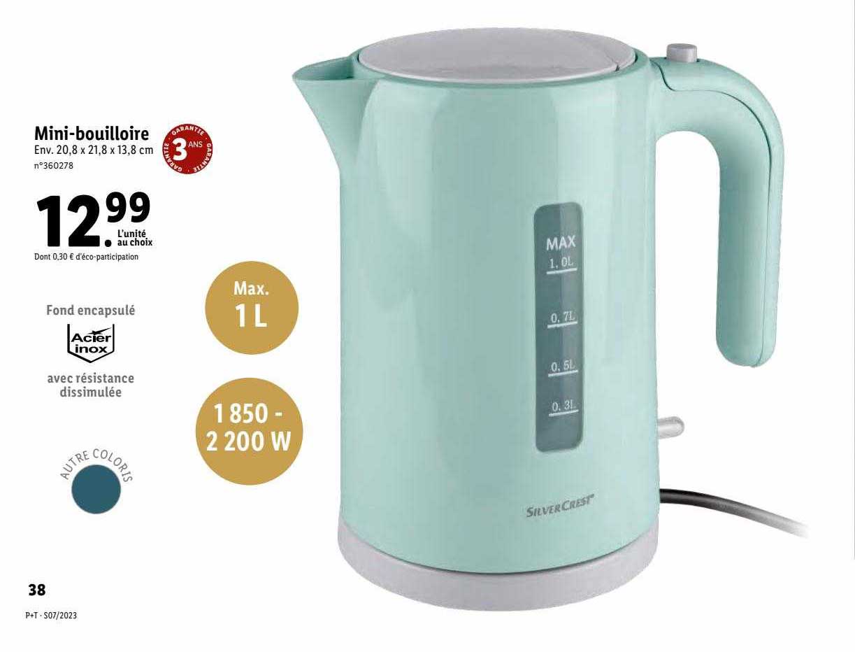 mini-bouilloire silver crest