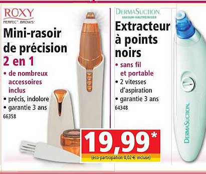 mini-rasoir de précision roxy, extracteur à points noirs dermasuction