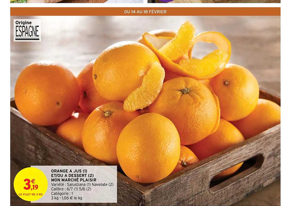 orange à jus et-ou à dessert mon marché plaisir