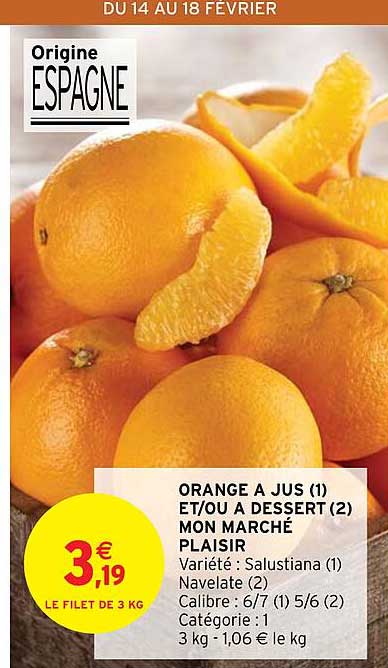 orange à jus et-ou à dessert mon marché plaisir