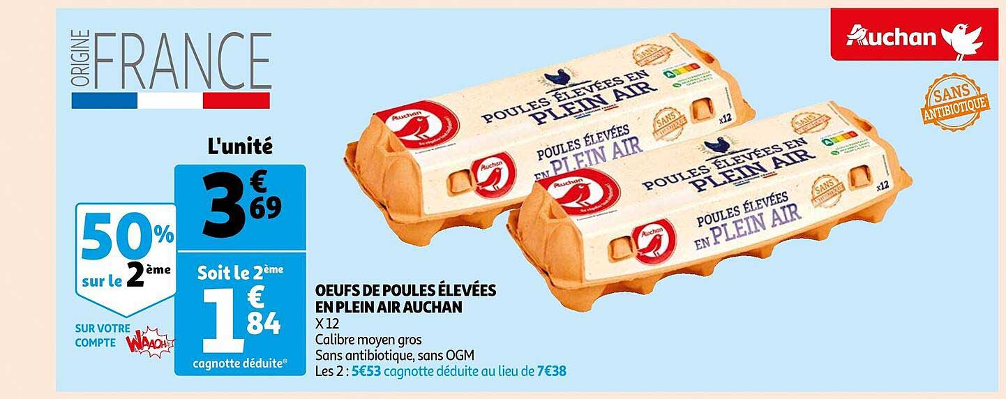 œufs De Poules élevées En Plein Air Auchan