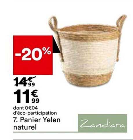 Panier Yelen Naturel Zandiara
