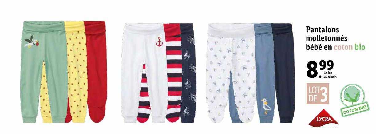 Pantalons Molletonnés Bébé En Coton Bio