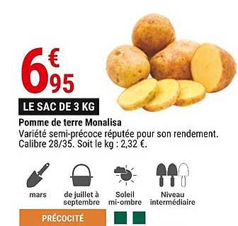 pomme de terre monalisa le sac de 3 kg