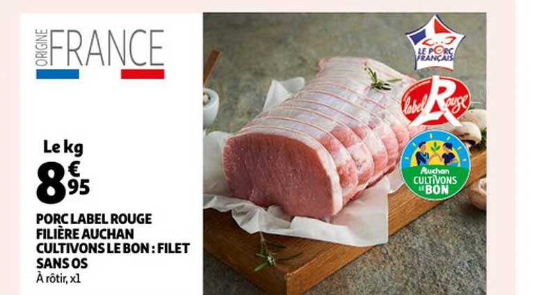 porc label rouge filière auchan cultivons le bon : filet sans os
