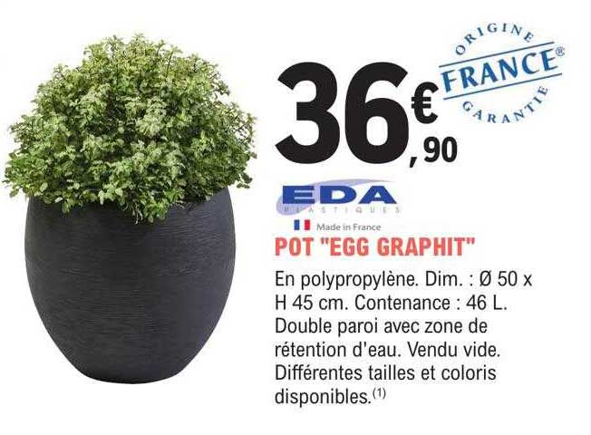 Pot "egg Graphit" Eda