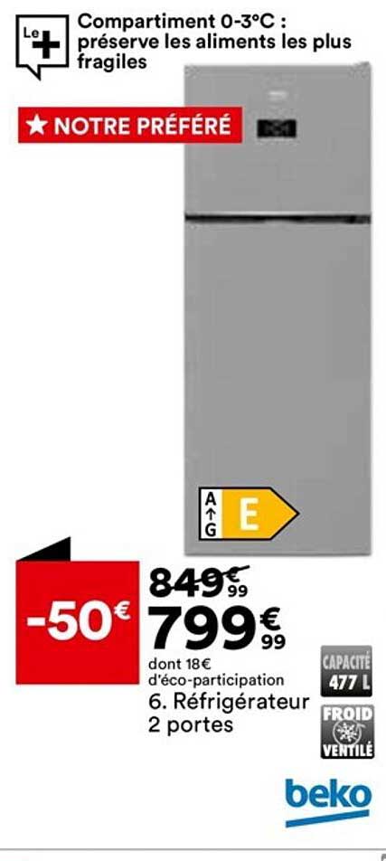 Réfrigérateur 2 Portes Beko