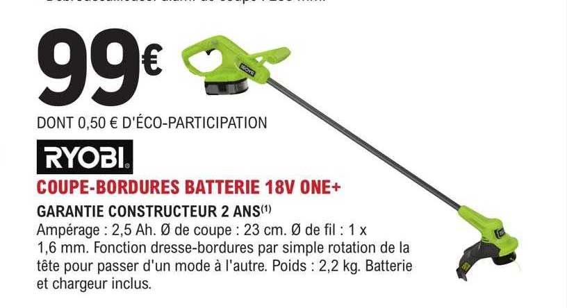 ryobi coupe-bordures batterie 18v one+