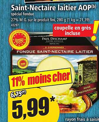 saint-nectaire laitier aop spécial fondue