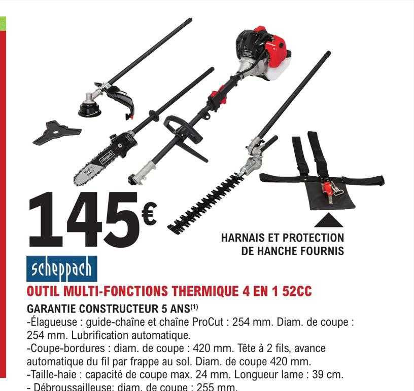 Scheppach Outil Multi-fonctions Thermique 4 En 1 52cc
