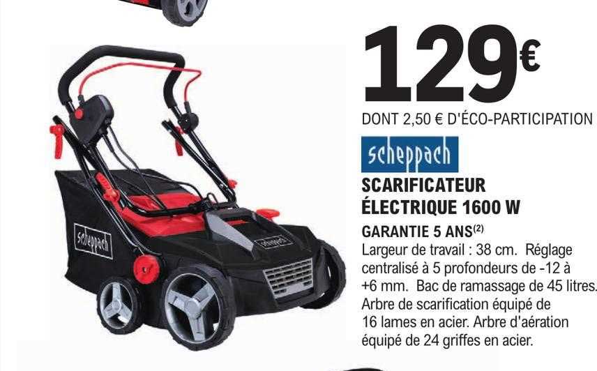 scheppach scarificateur électrique 1600w