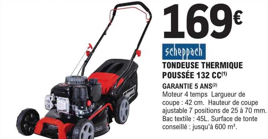 scheppach tondeuse thermique poussée 132 cc