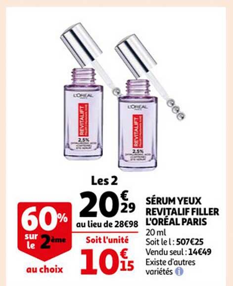 sérum yeux révitalif filler l'oréal paris