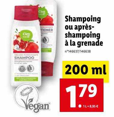 shampoing ou après-shampoing à la grenade cien