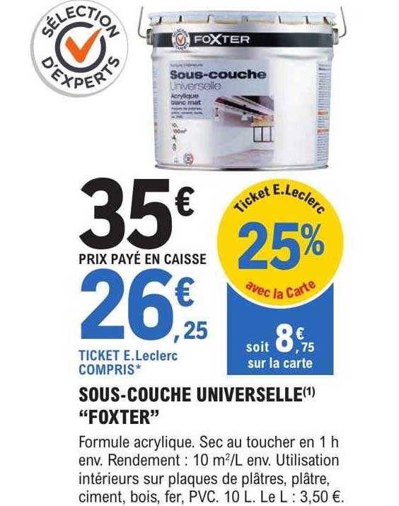 sous-couche universelle "foxter"