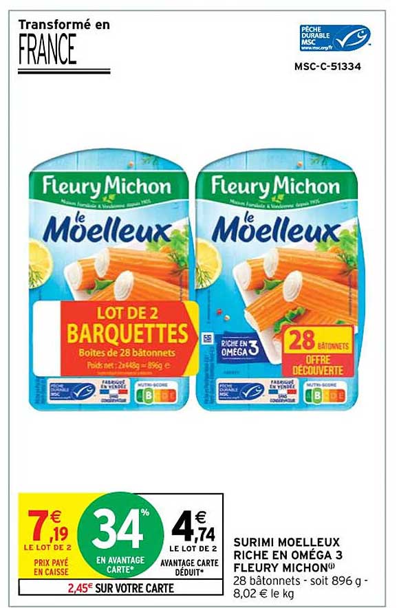 surimi moelleux riche en oméga 3 fleury michon