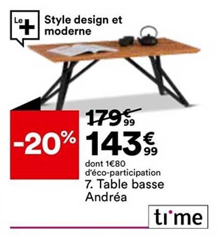 table basse andréa ti'me
