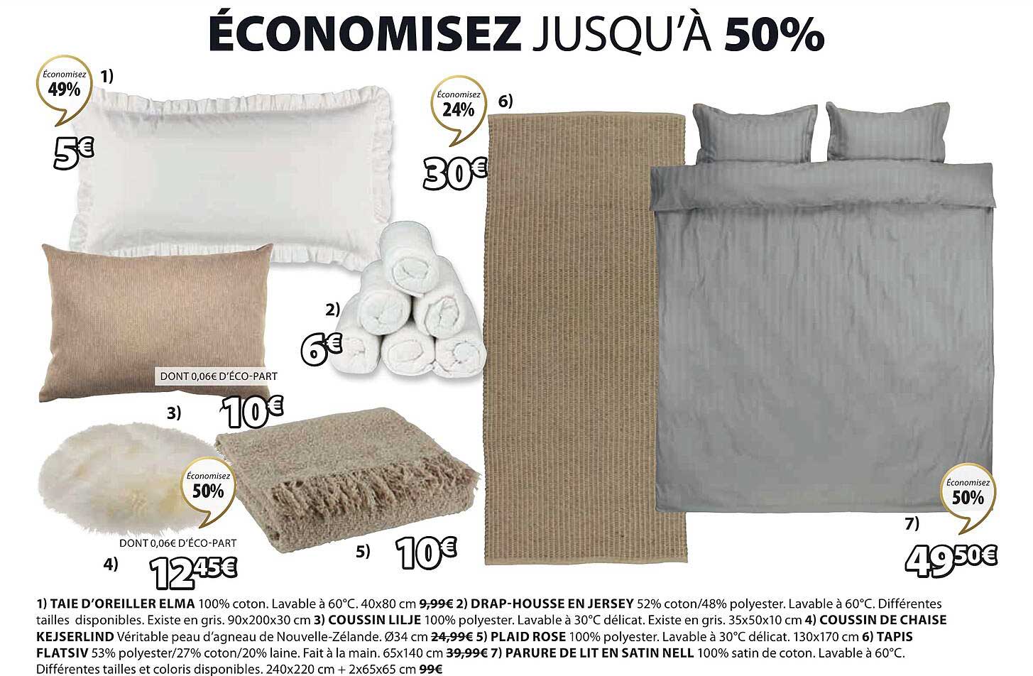 taie d'oreiller elma, drap-housse en jersey, coussin lilje, coussin de chaise kejserlind, plaid rose, tapis flatsiv, parure de lit en satin nell