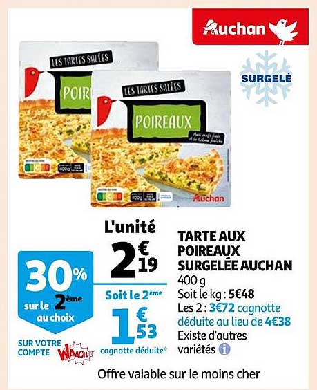 Tarte Aux Poireaux Surgelée Auchan