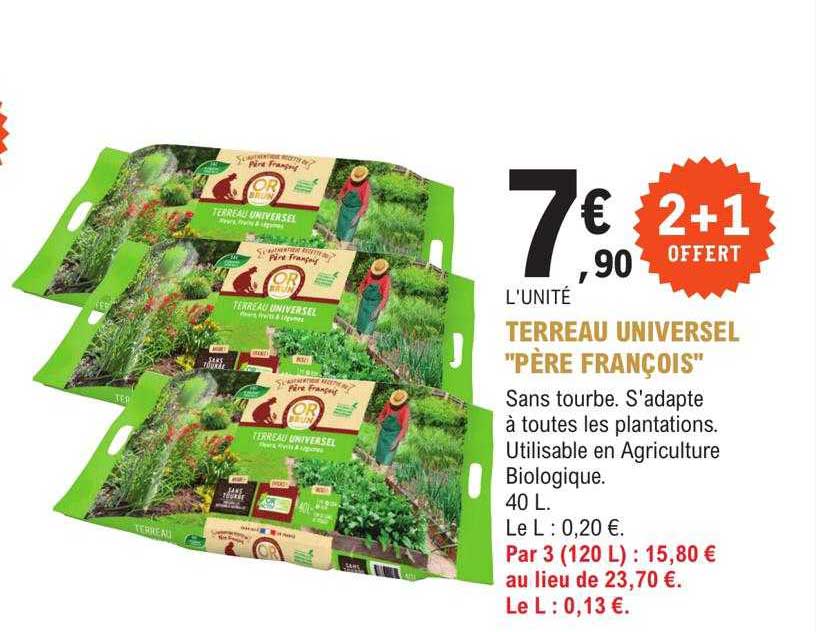 terreau universel "père françois" 2+1offert