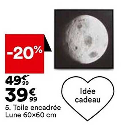 toile encadrée lune 60 x 60 cm