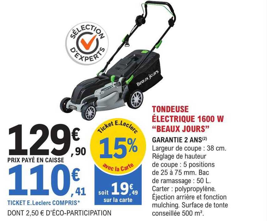 tondeuse électrique 1600w "beaux jours"