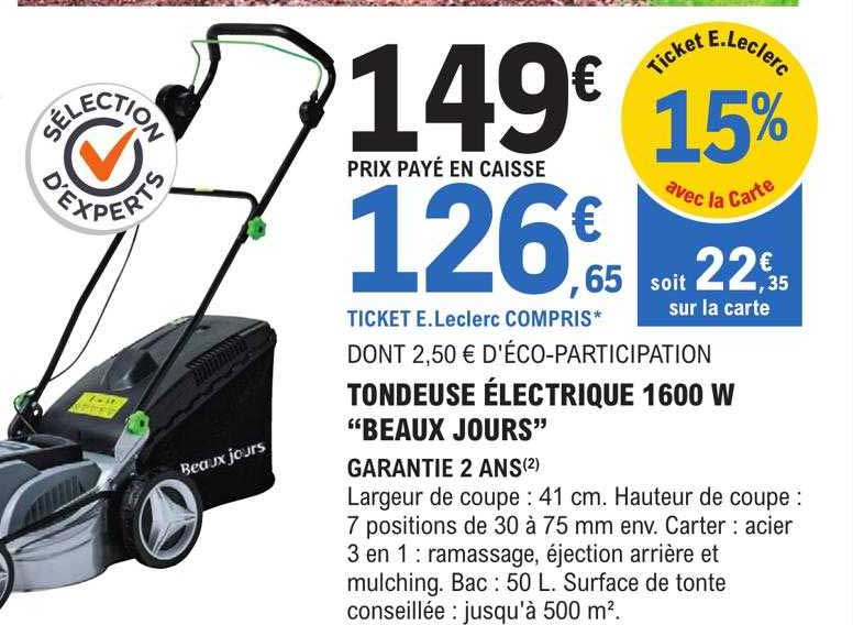 tondeuse électrique 1600w "beaux jours"