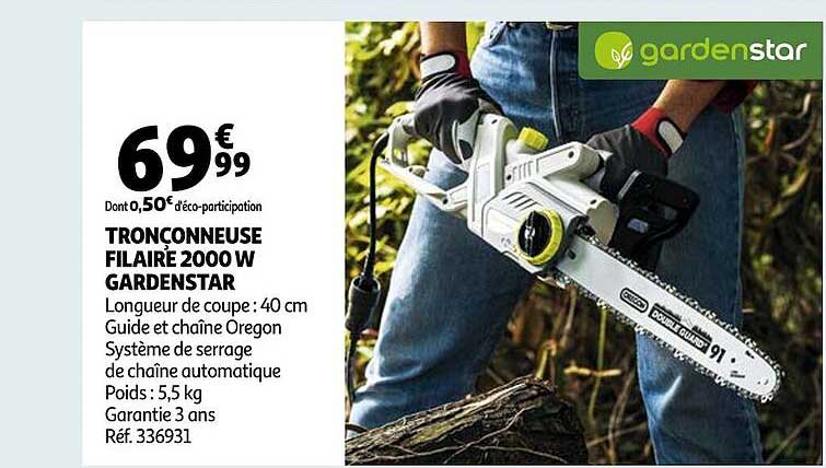 tronçonneuse filaire 2000w gardenstar