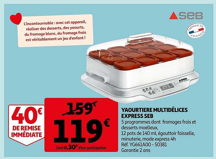 Yaourtière Multidélices Express Seb