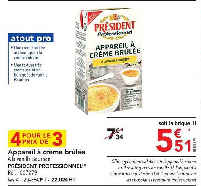 appareil à crème brûlée président professionnel