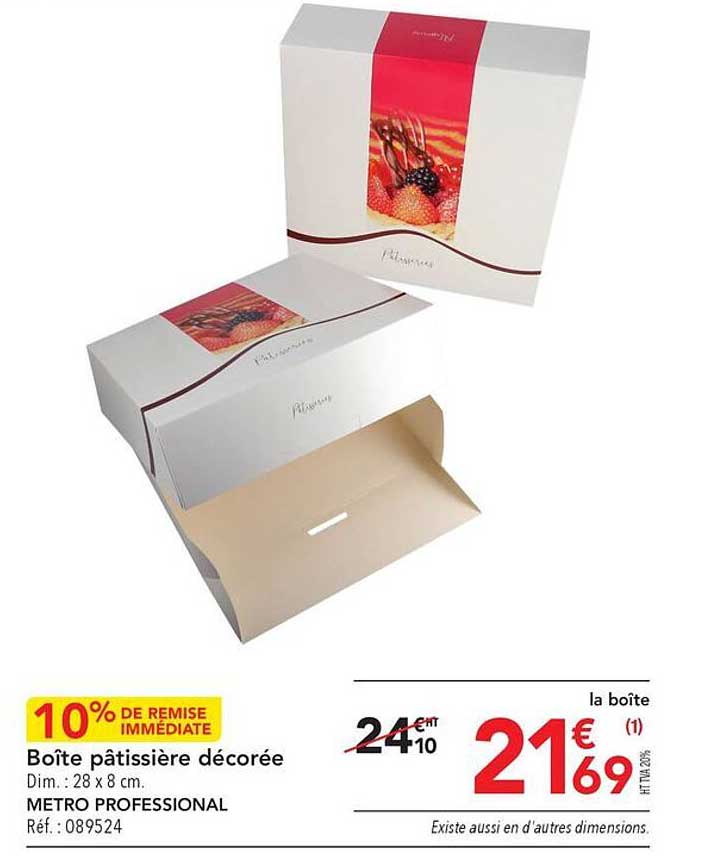 Boîte Pâtissière Décorée Metro Professional