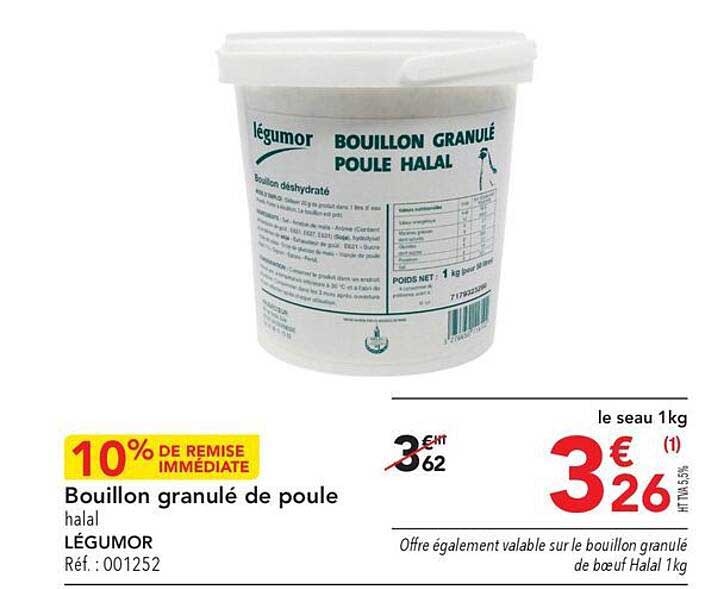 bouillon granulé de poule halal légumor