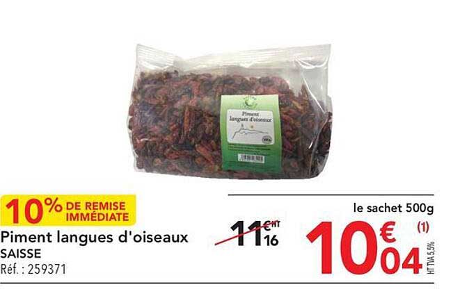 piment langues d'oiseaux saisse
