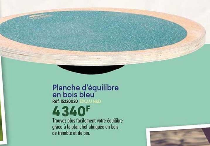 planche d'équilibre en bois bleu