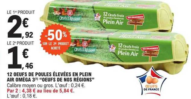 12 oeufs de poules élevées en plein air oméga 3 "oeufs de nos régions"