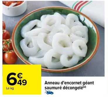 anneau d'encornet géant saumuré décongelé