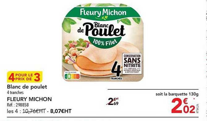 blanc de poulet fleury michon