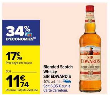 blended scotch whisky sir edward's