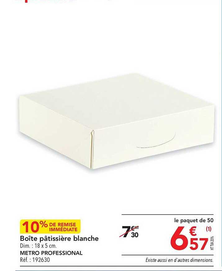 boîte pâtissière blanche metro professional