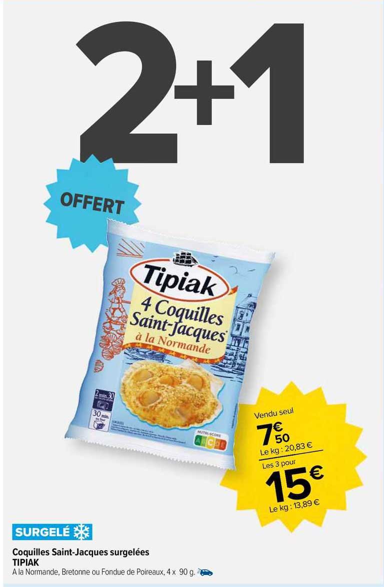 coquilles saint-jacques surgelées tipiak