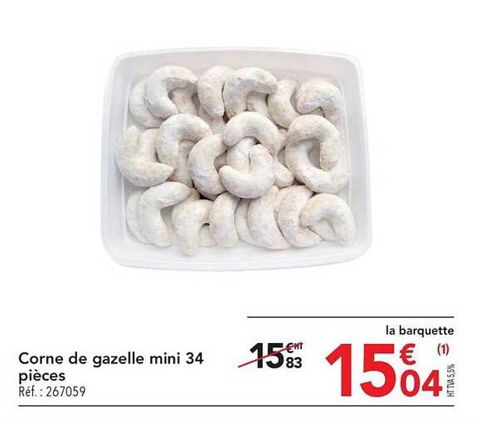 corne de gazelle mini 34 pièces