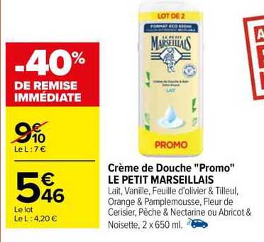 Crème De Douche "promo" Le Petit Marseillais