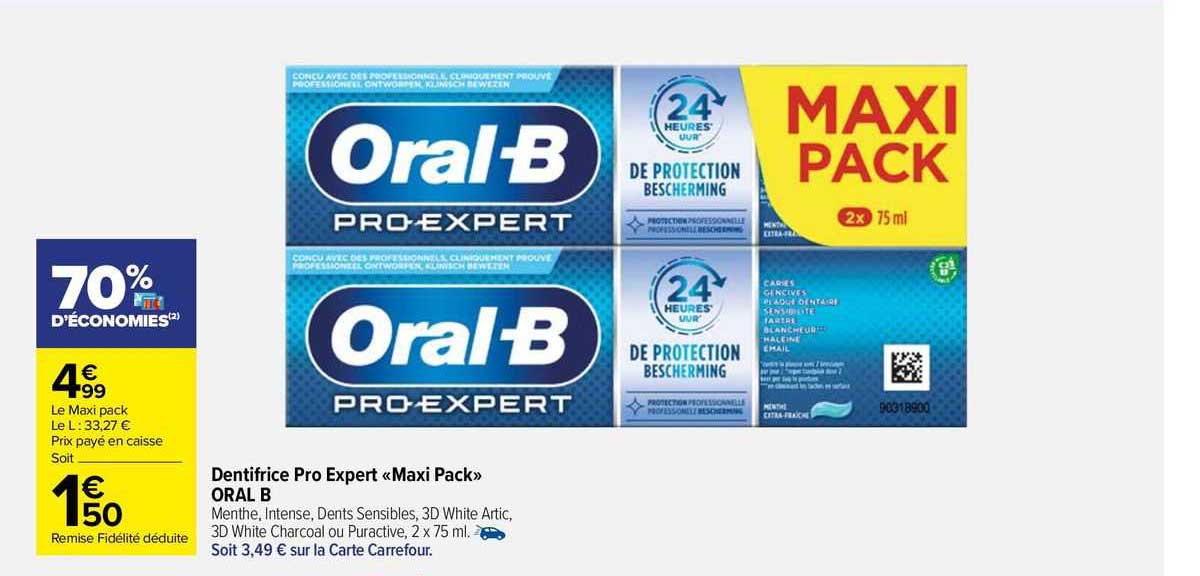 dentifrice pro expert «maxi pack» oral b
