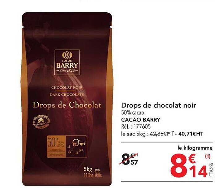 drops de chocolat noir cacao barry