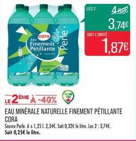 eau minérale naturelle finement pétillante cora