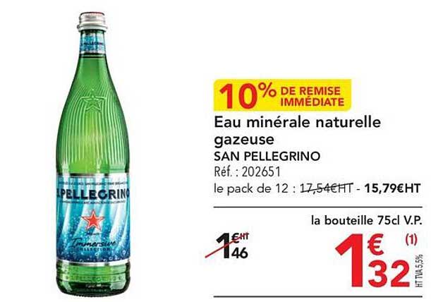 Eau Minérale Naturelle Gazeuse San Pellegrino