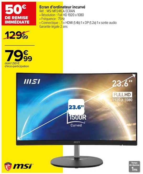 ecran d'ordinateur incurve