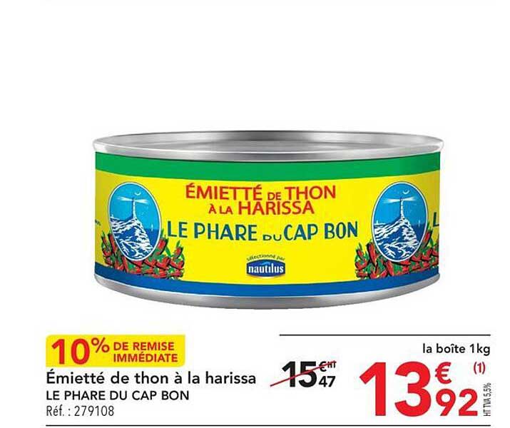 émietté de thon à la harrissa le phare du cap bon