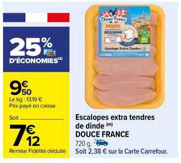 Escalopes Extra Tendres De Dinde Douce France