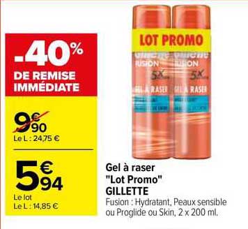 gel à raser "lot promo" gillette